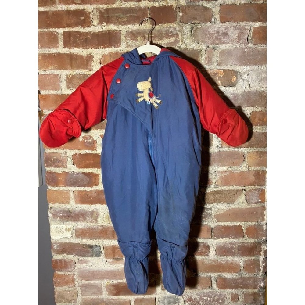 Vintage Carter's Snowsuit Bundler 18M Horse Embroidery
